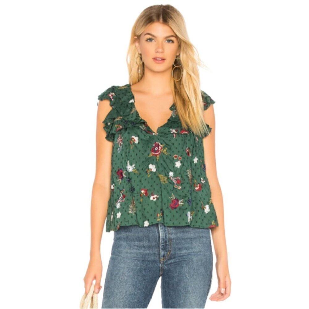 Tularosa Emerald Green Annette Blouse Size M